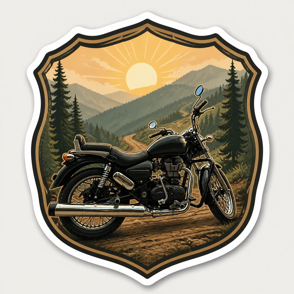 Adventure Badge result generated from the adjacent motorcycle source photo