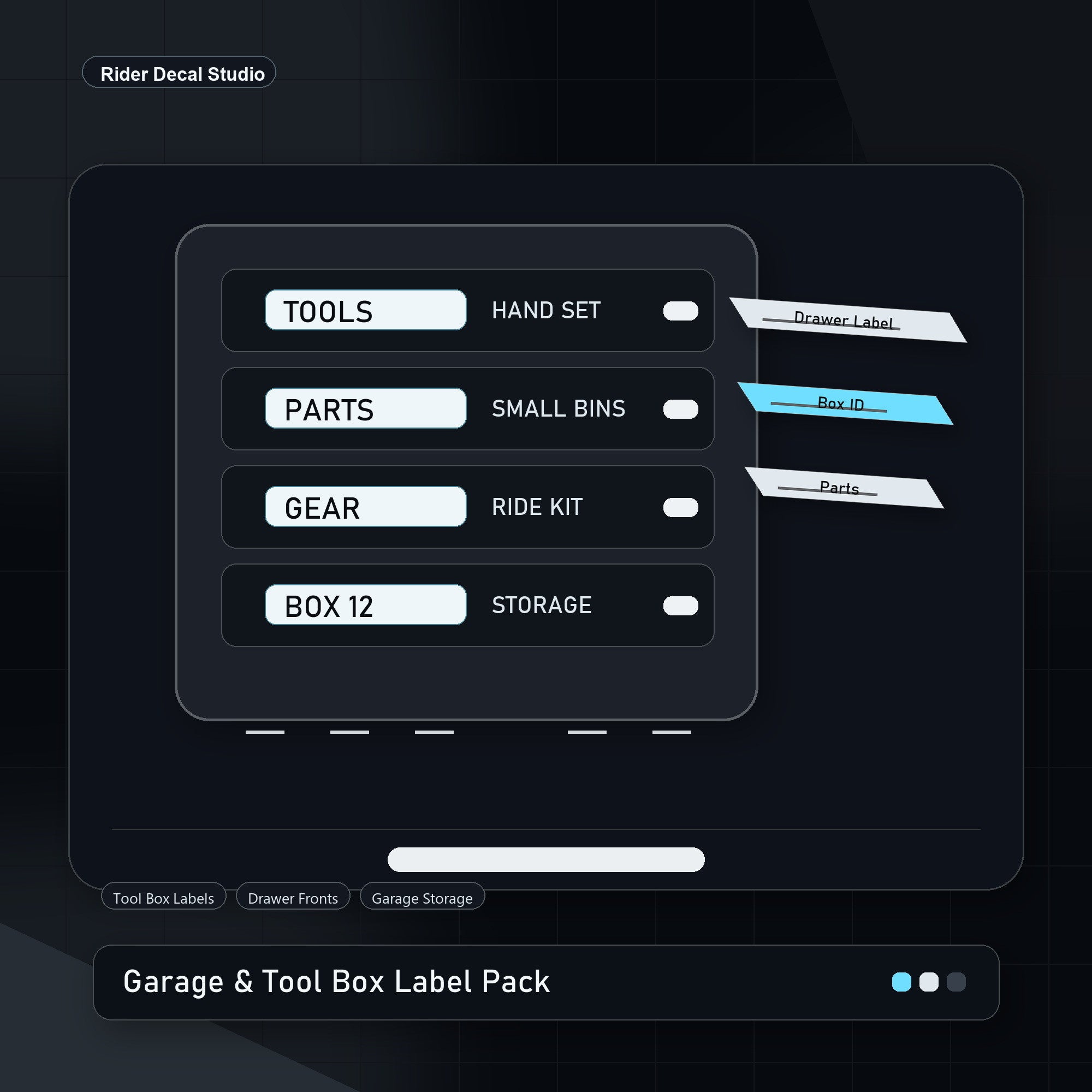 Garage & Tool Box Label Pack
