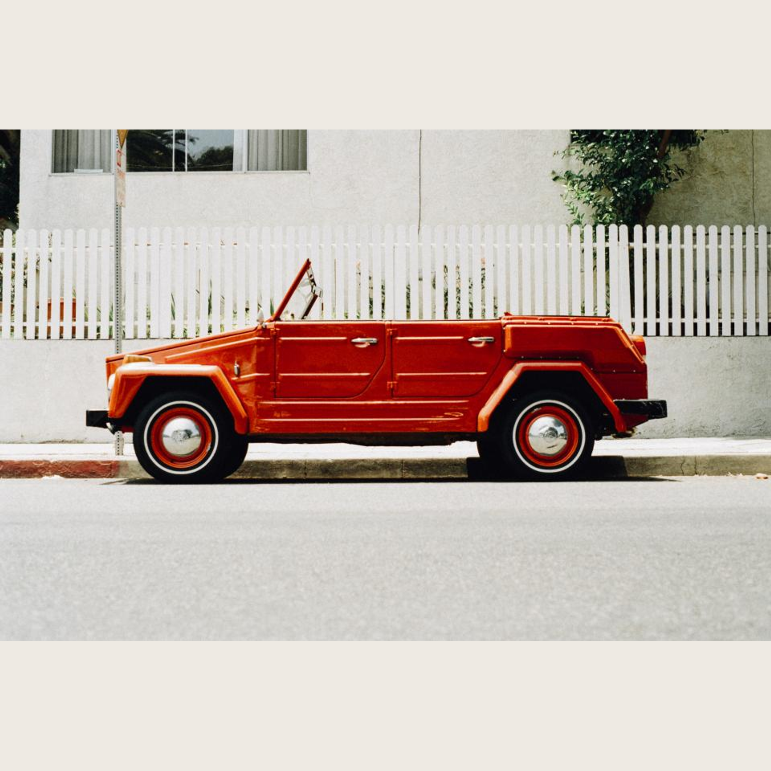 Vintage compact vehicle source image before AI transformation