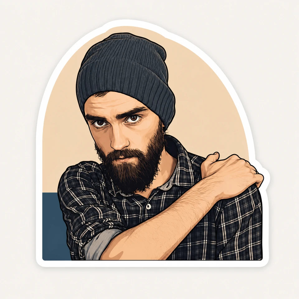 Clean Cartoon result generated from the adjacent young man portrait source image