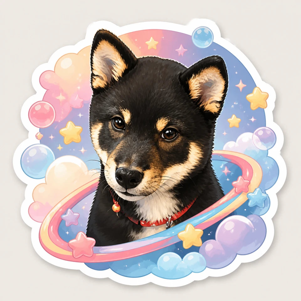 Cute Character sticker preview generated from the adjacent Shiba Inu source photo