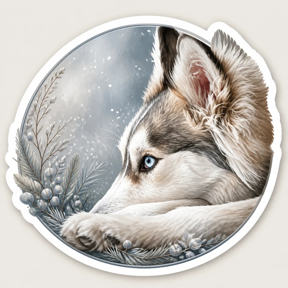 Pet Sticker result generated from the adjacent husky source image