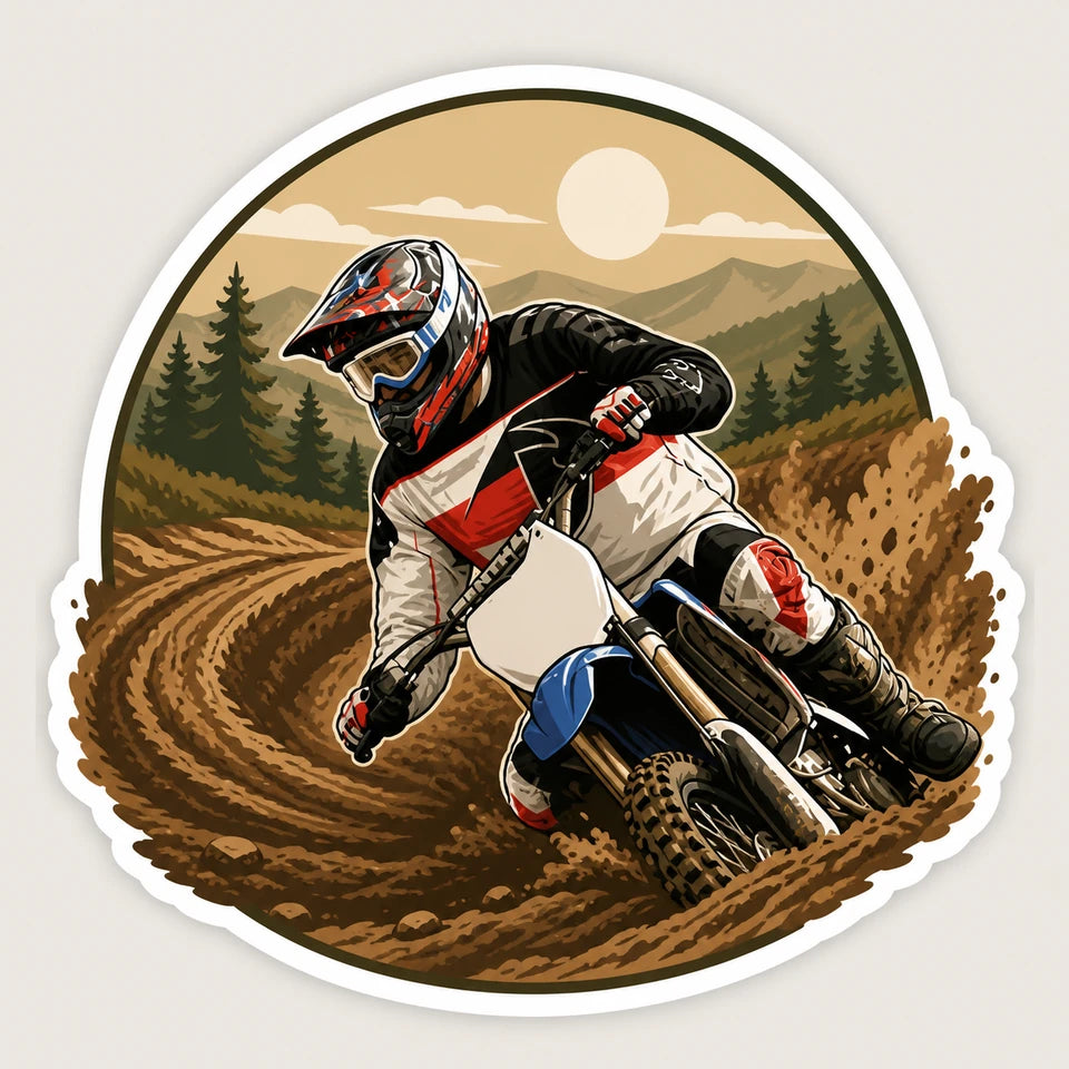Adventure Badge result generated from the adjacent motocross rider source image