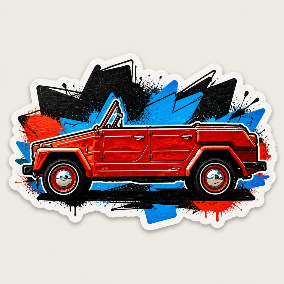Street Graffiti result generated from the adjacent vintage compact vehicle source image
