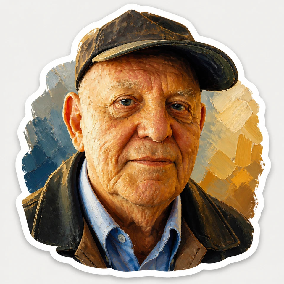 Oil Painting result generated from the adjacent older man portrait source image