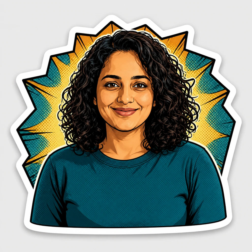 American Comic result generated from the adjacent portrait source image