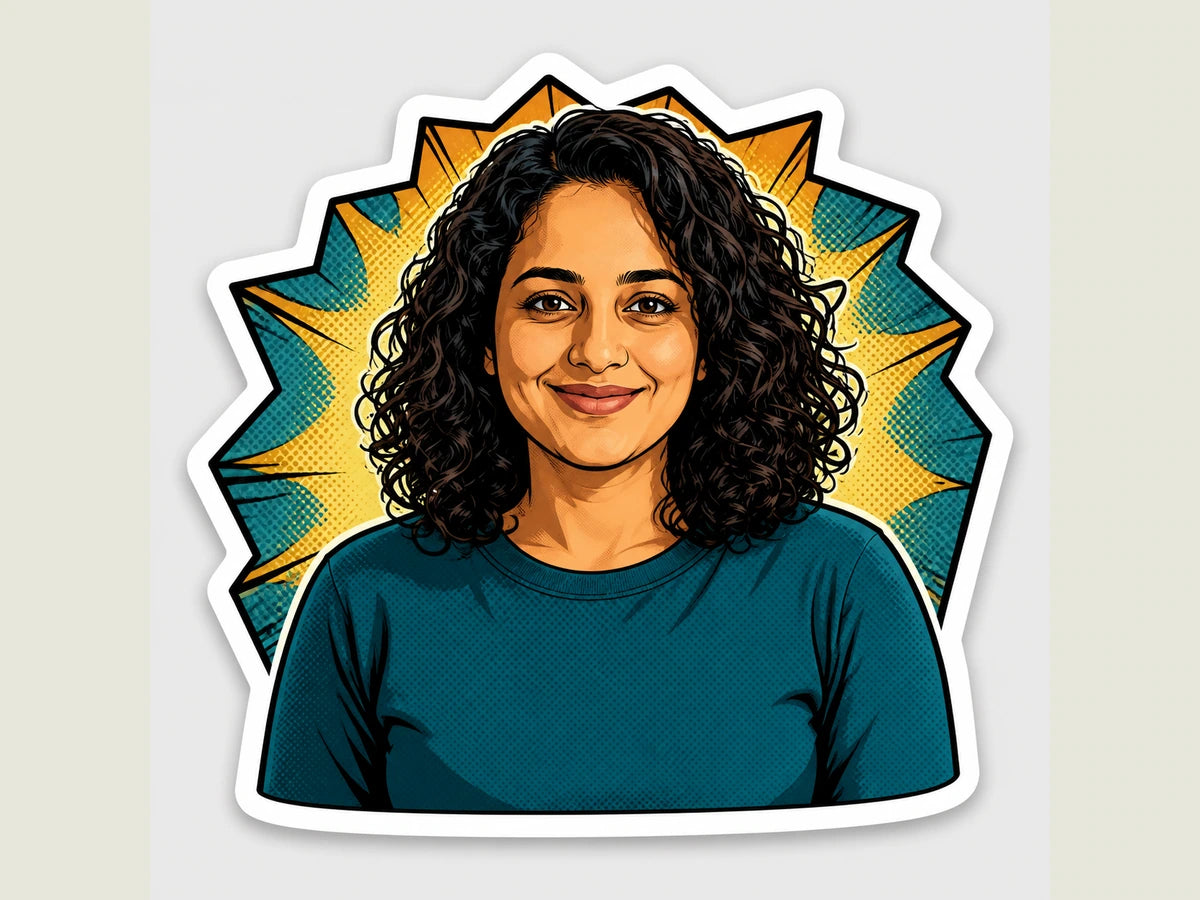American Comic AI sticker style example