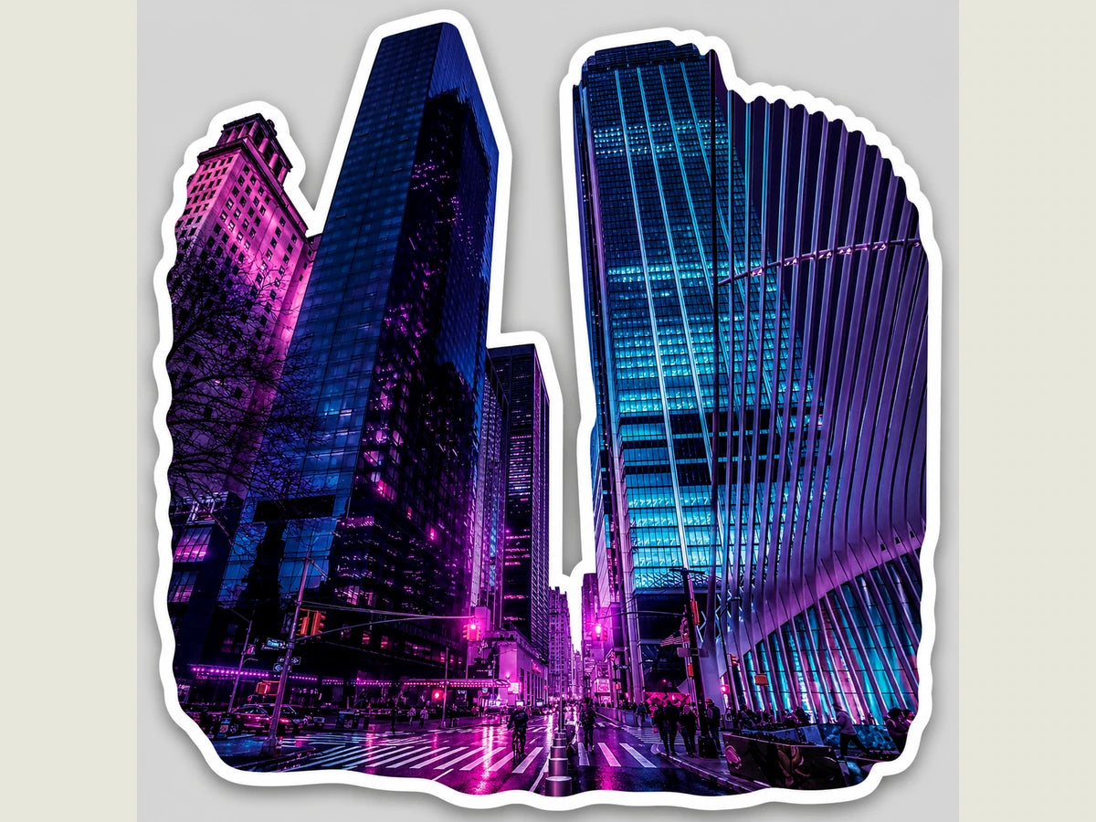 Cyberpunk Neon AI sticker style example